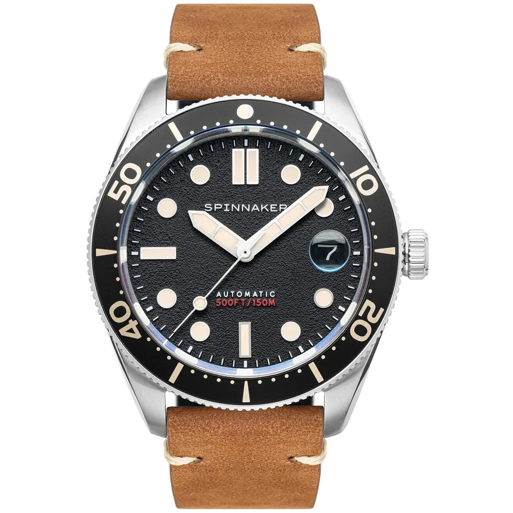 Spinnaker Croft Anchor Black 150-Meter Automatic Dive Watch #SP-5100-01 40 mm kol saati