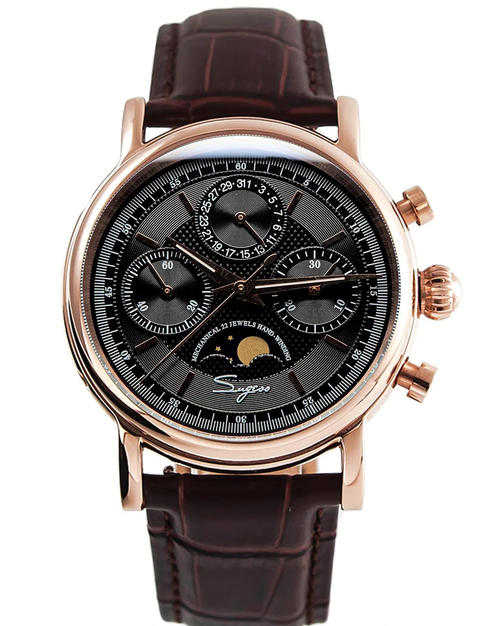 Sugess MoonPhase SU1908GZ 40 mm kol saati