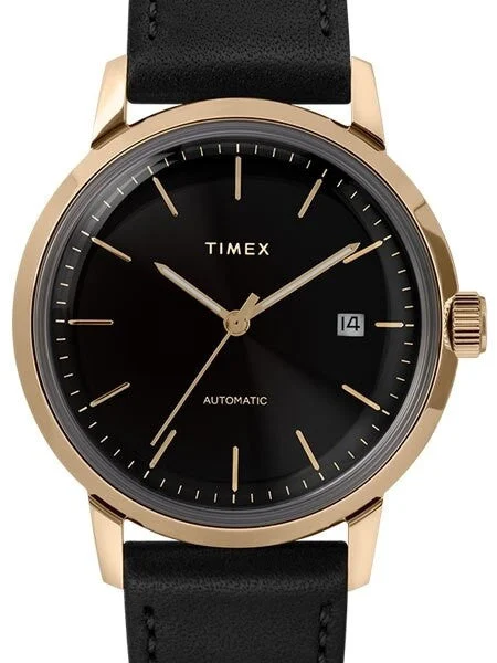 Timex Marlin 21-Jewel Automatic Watch with Black Dial #TW2T22800ZV 40 mm kol saati