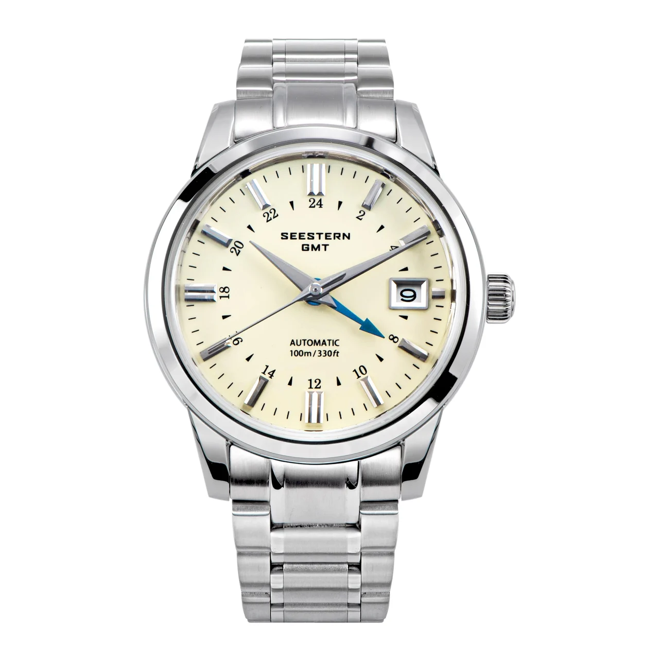 Sugess Seestern S446 GMT Watch Creamy Dial (Seiko NH34 GMT movement) seestern-446-gmt-watch-creamy-dial 47 mm kol saati