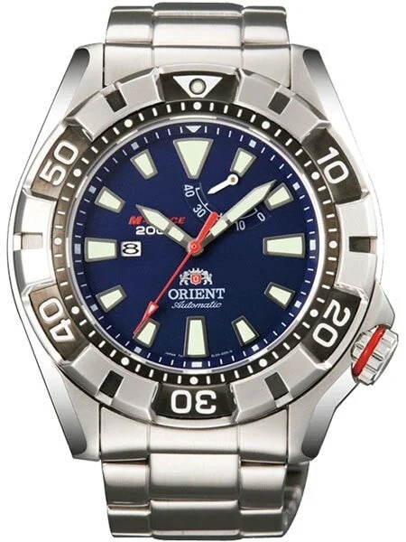 Orient M-Force Automatic Blue Dive Watch with Power Reserve Meter #SEL03001D 46 mm kol saati