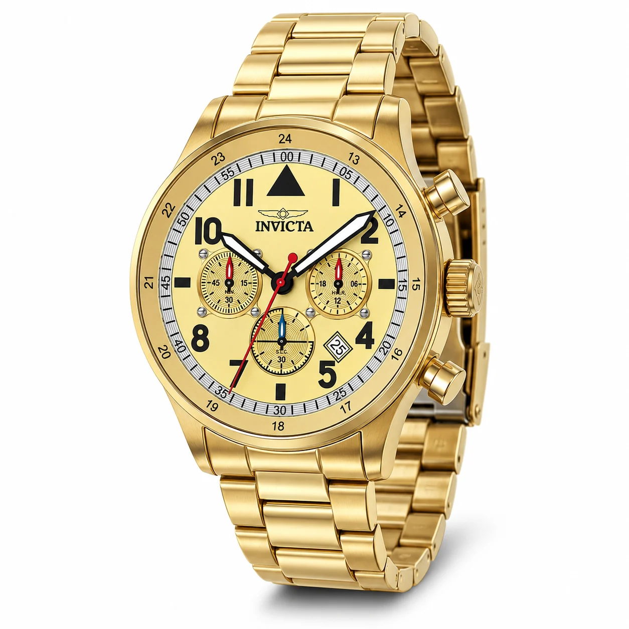 Invicta Chase Durer - Watch - 43mm, Gold (69564) 43 mm kol saati