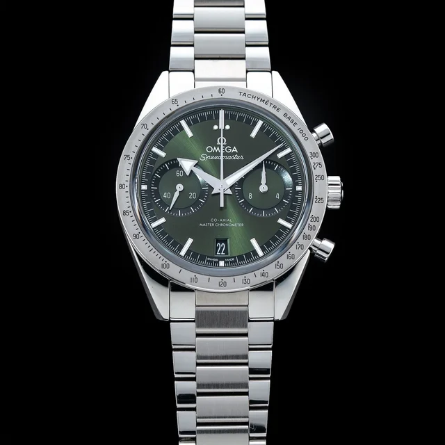 OMEGA Speedmaster 57 Coaxial Chronometer Chronograph Green Dial 40.5Mm on Bracelet 210009N