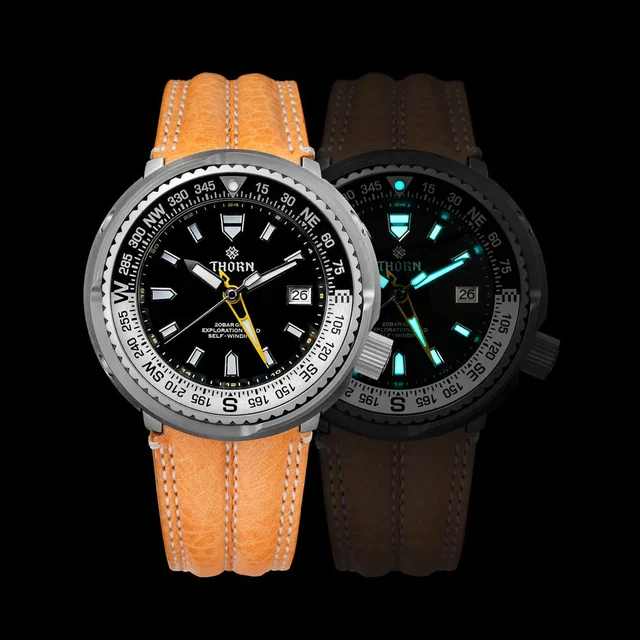 Cronos Watch Store Thorn T012 Titanium NH34 GMT Diver Watch 西溜-T012钛罐头-皮带 kol saati
