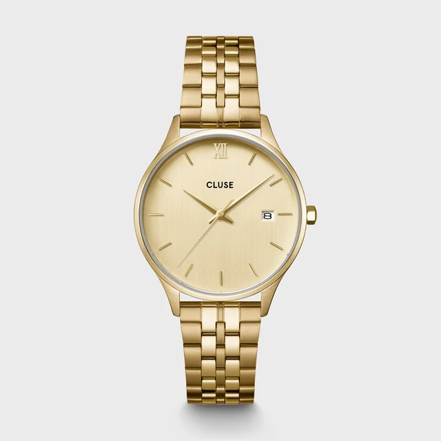 CLUSE Minuit Date Watch Steel, Full Gold Colour CW14301 kol saati
