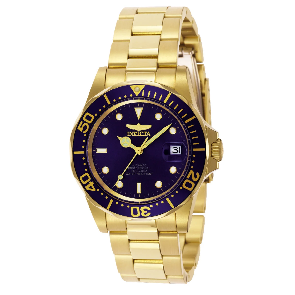 Invicta Pro Diver Calyra Automatic Watch - 40mm. Gold (8930) 40 mm kol saati