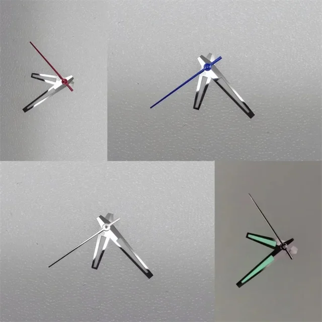 Tandorio Green Luminous Watch Hands with Red/blue Second Needle for Watch Replacement Acce