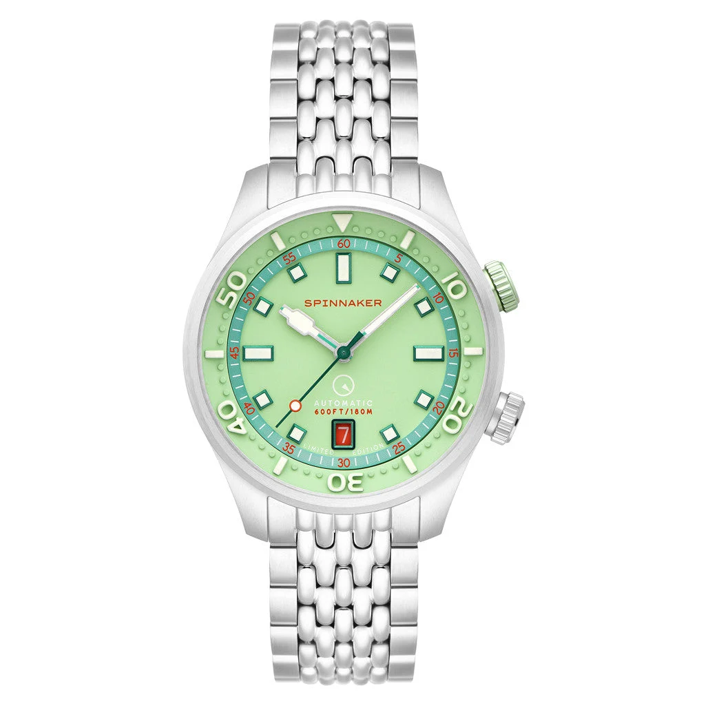 Spinnaker Islander Bradner Limited Edition Compressor Style Watch with Mint Green Dial #SP-5062-LIW44 49.5 mm kol saati
