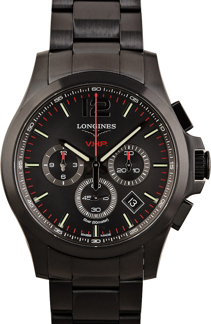 Longines Conquest V.H.P. Black PVD Stainless Steel L3.727.2.56.6 43 mm kol saati