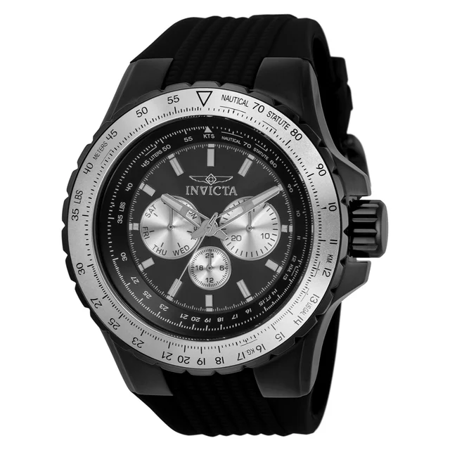 Invicta Open Box Aviator Skyshock Watch - 50mm. Black (AIC-33033) kol saati