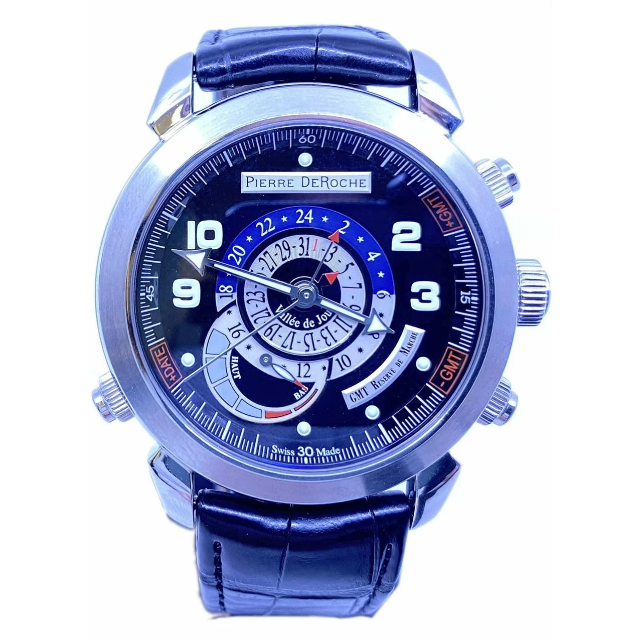 Pierre DeRoche GrandCliff GMT Power Reserve GRC10002ACIO-001 CRO 210000016540 kol saati