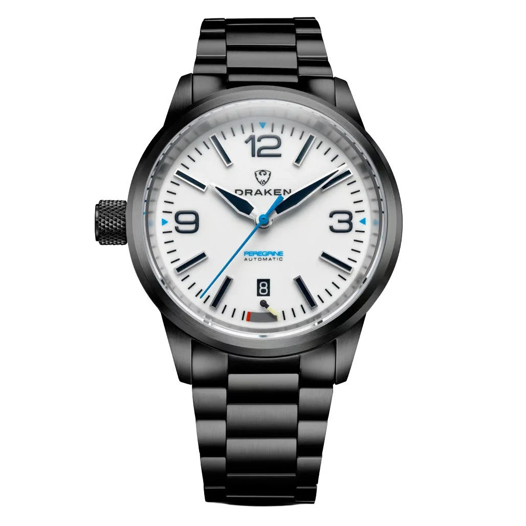 Draken Peregrine DLC 'A' Full Lume Dial Watch with Left Crown #DKN-15 kol saati