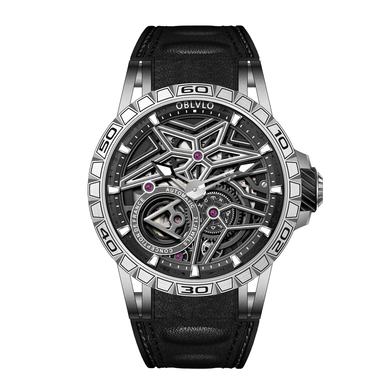 OBLVLO Series LMQ-YBBR-1 42 mm kol saati