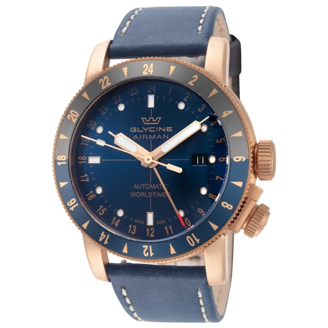 Glycine Airman Contemporary Bronze GMT Watch GL0548 kol saati