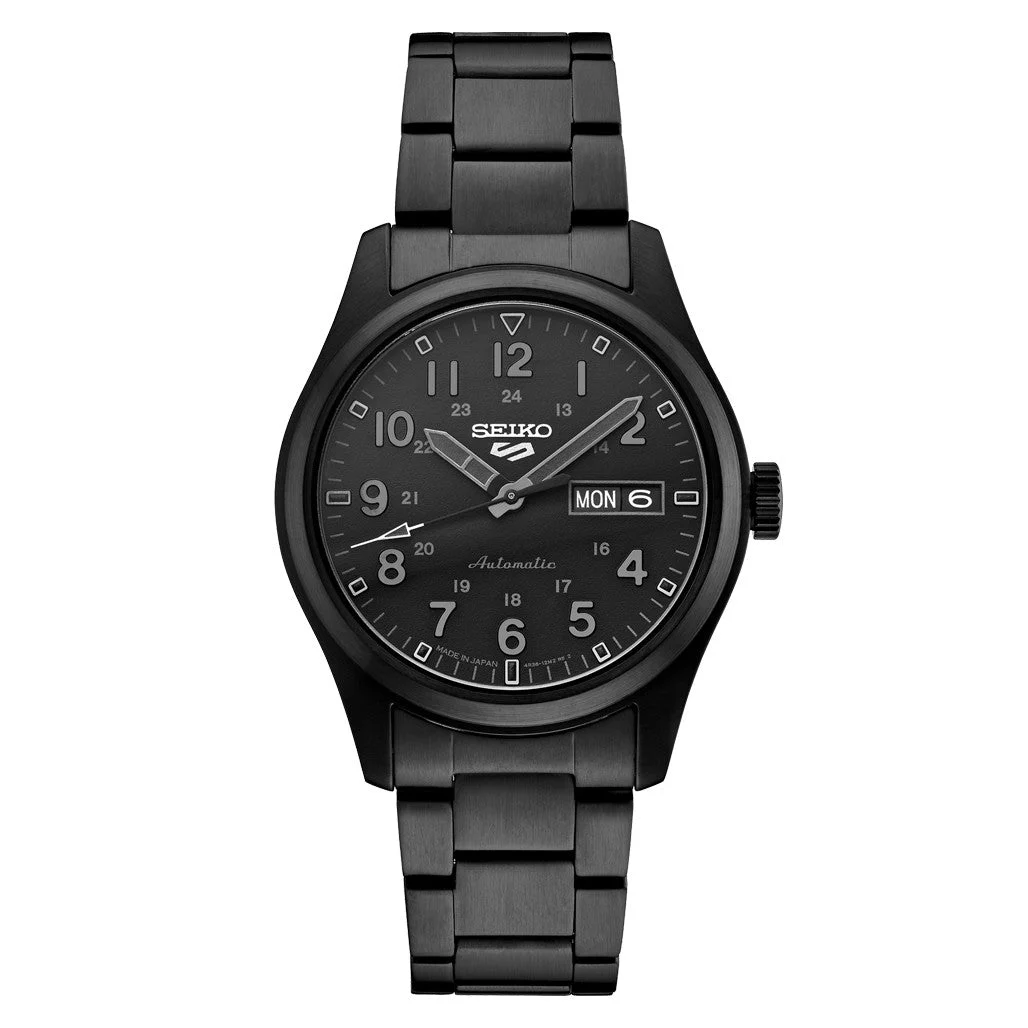 Seiko Sports Field Watch in Stealth Black on Bracelet #SRPJ09 48 mm kol saati