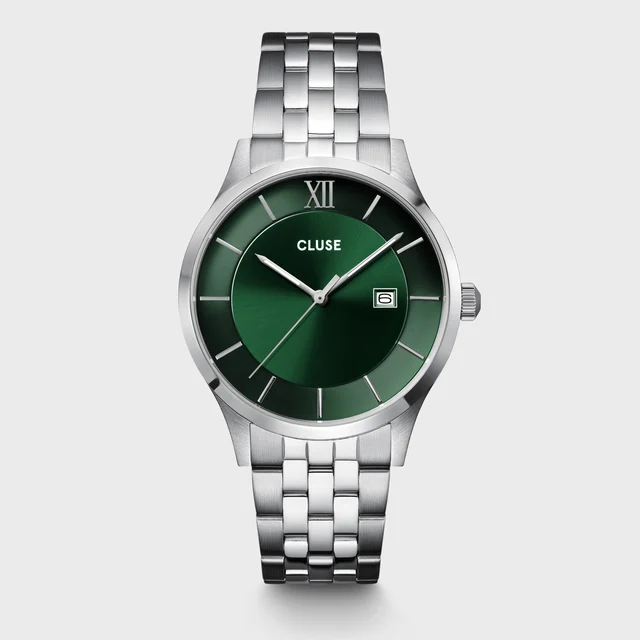 CLUSE Aravis 3-Hand Watch Steel, Green, Silver Colour CW22702 kol saati