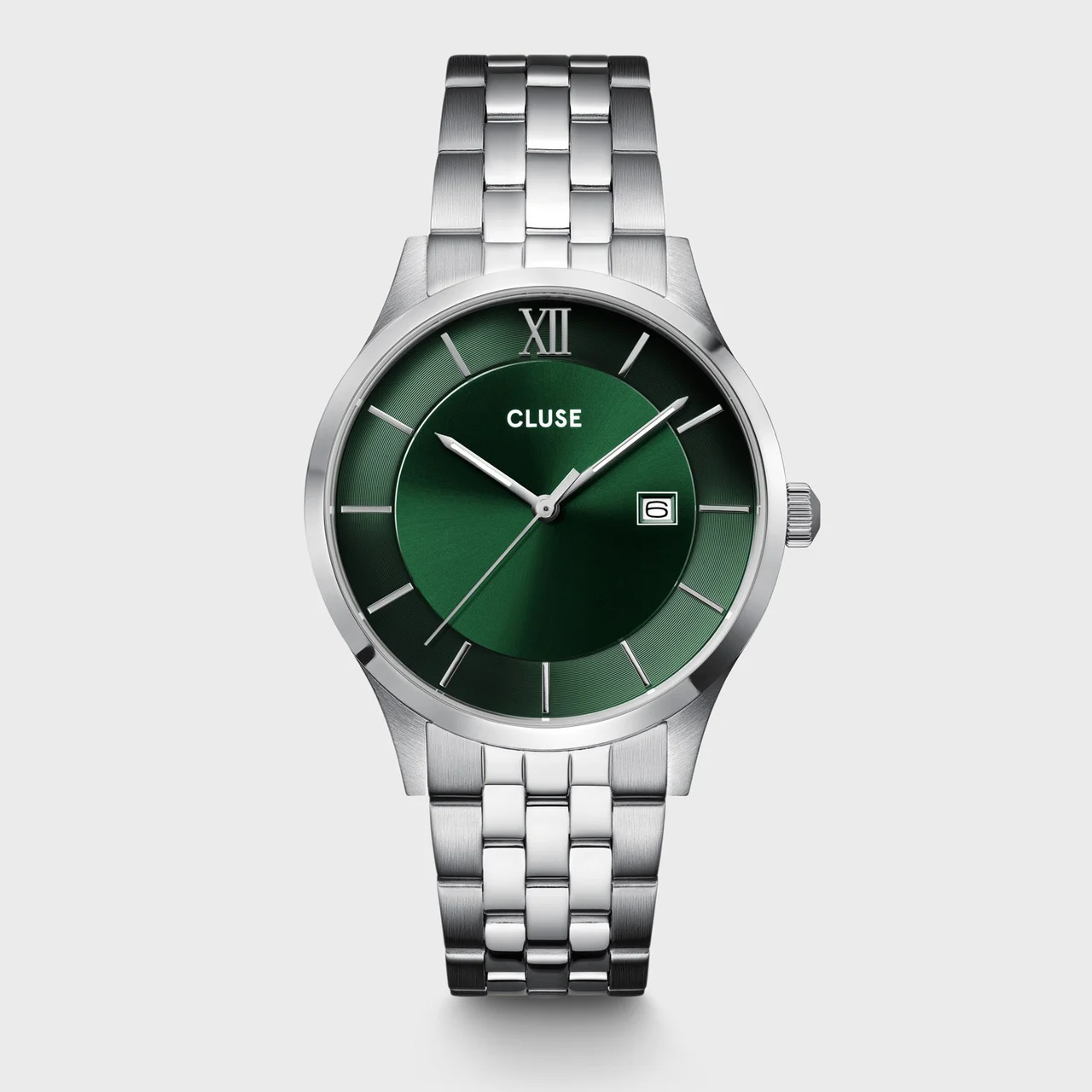 CLUSE Aravis 3-Hand Watch Steel, Green, Silver Colour CW22702 kol saati