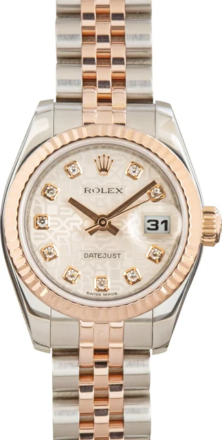 Rolex Factory Stickered Datejust 179171 Diamond Jubilee Dial kol saati