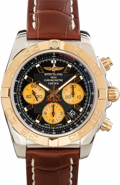 Breitling Chronomat 44 Chronograph Black Index Dial CB0110121B1P1 kol saati