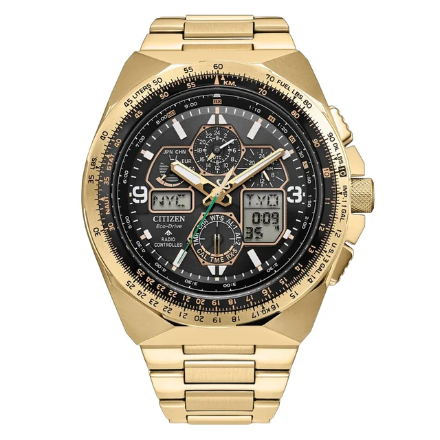 Citizen Promaster Skyhawk A-T Chronograph Goldtone Limited Edition #JY8144-50E kol saati