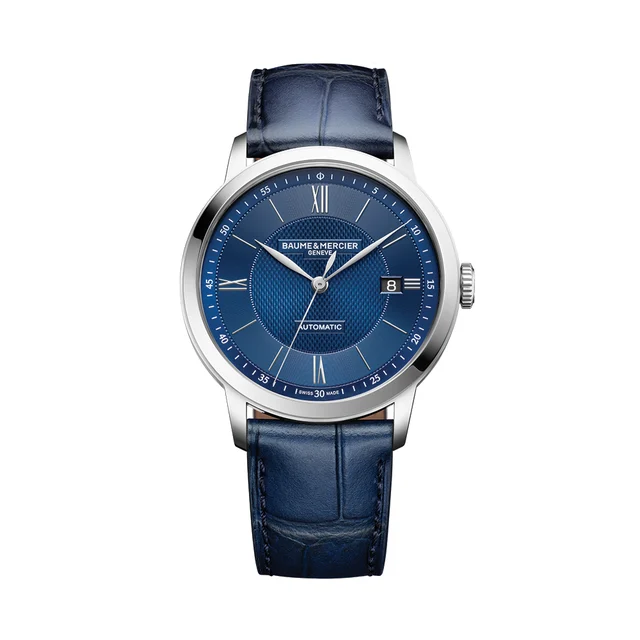 Baume Et Mercier Classima 10879 Automatic 40mm - Blue on Leather Strap M0A10879 kol saati
