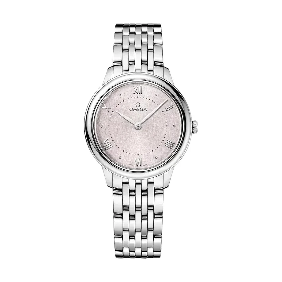 OMEGA Ville Prestige Quartz 30mm - Rose Silver on Bracelet O43410306002001 30 mm kol saati