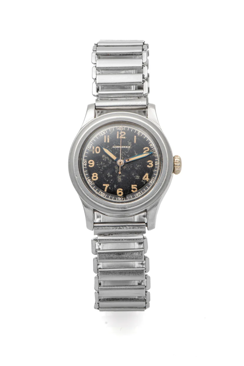 Longines LONGINES, REF. 3925, WATERPROOF, BLACK DIAL, 10.68Z, STEEL kol saati
