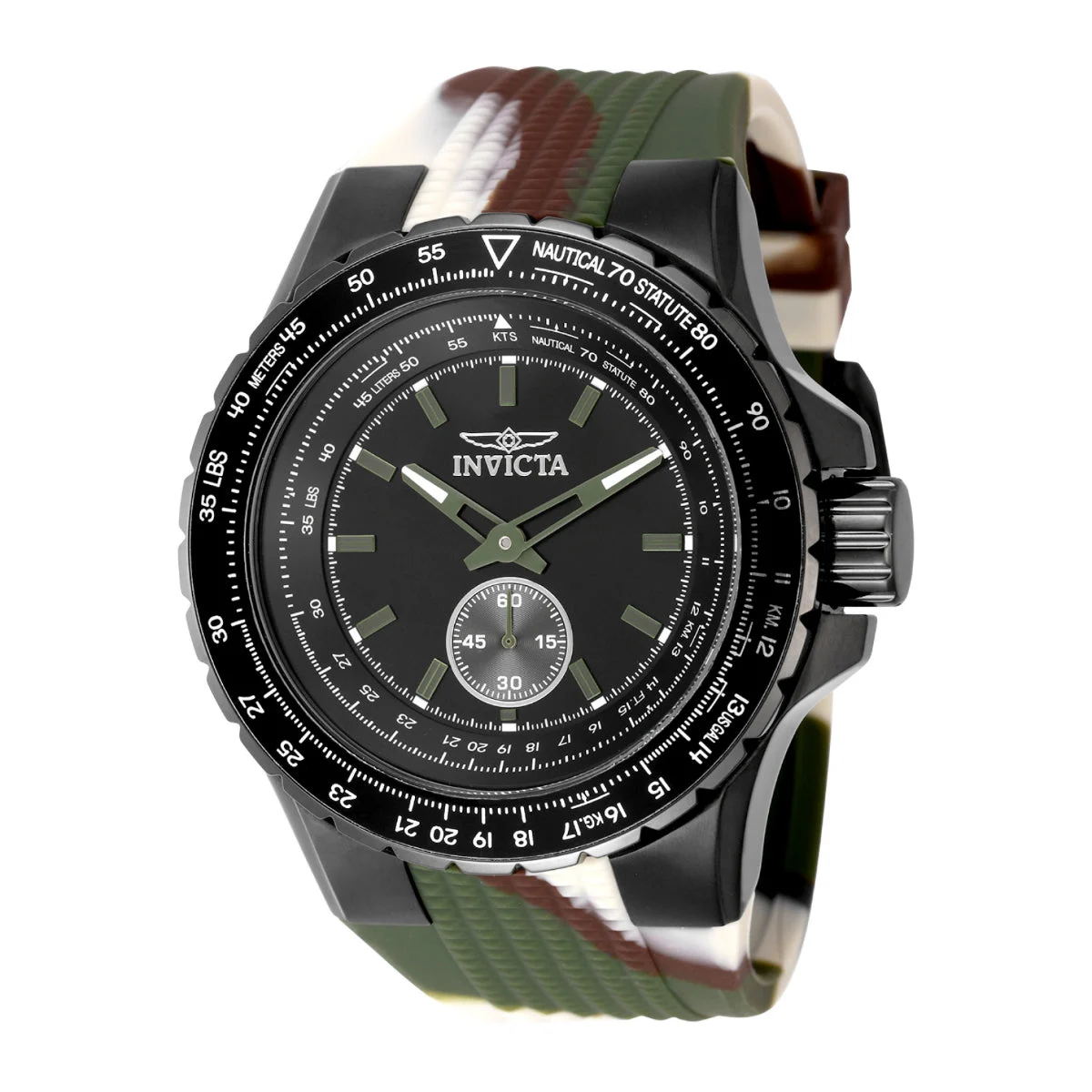 Invicta Aviator Quartz Multifunction Black Dial Watch (ZG-49320) kol saati