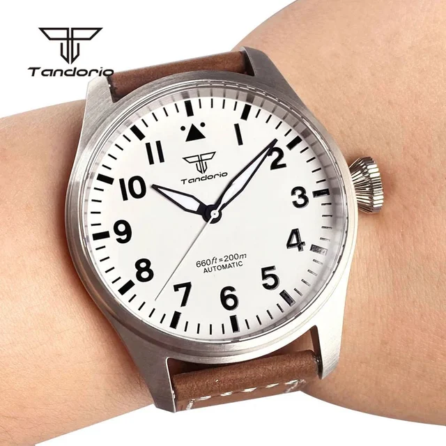 Tandorio Big Pilot Watch TD144B NH35 PT5000 Automatic 20BAR Sapphire Luminous 14:200005100