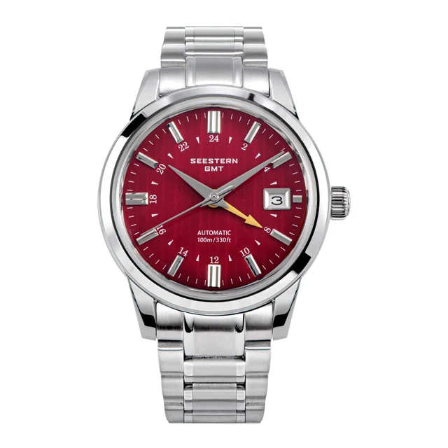 Sugess Seestern S446 GMT Watch Red Dial (Seiko NH34 GMT movement) kol saati