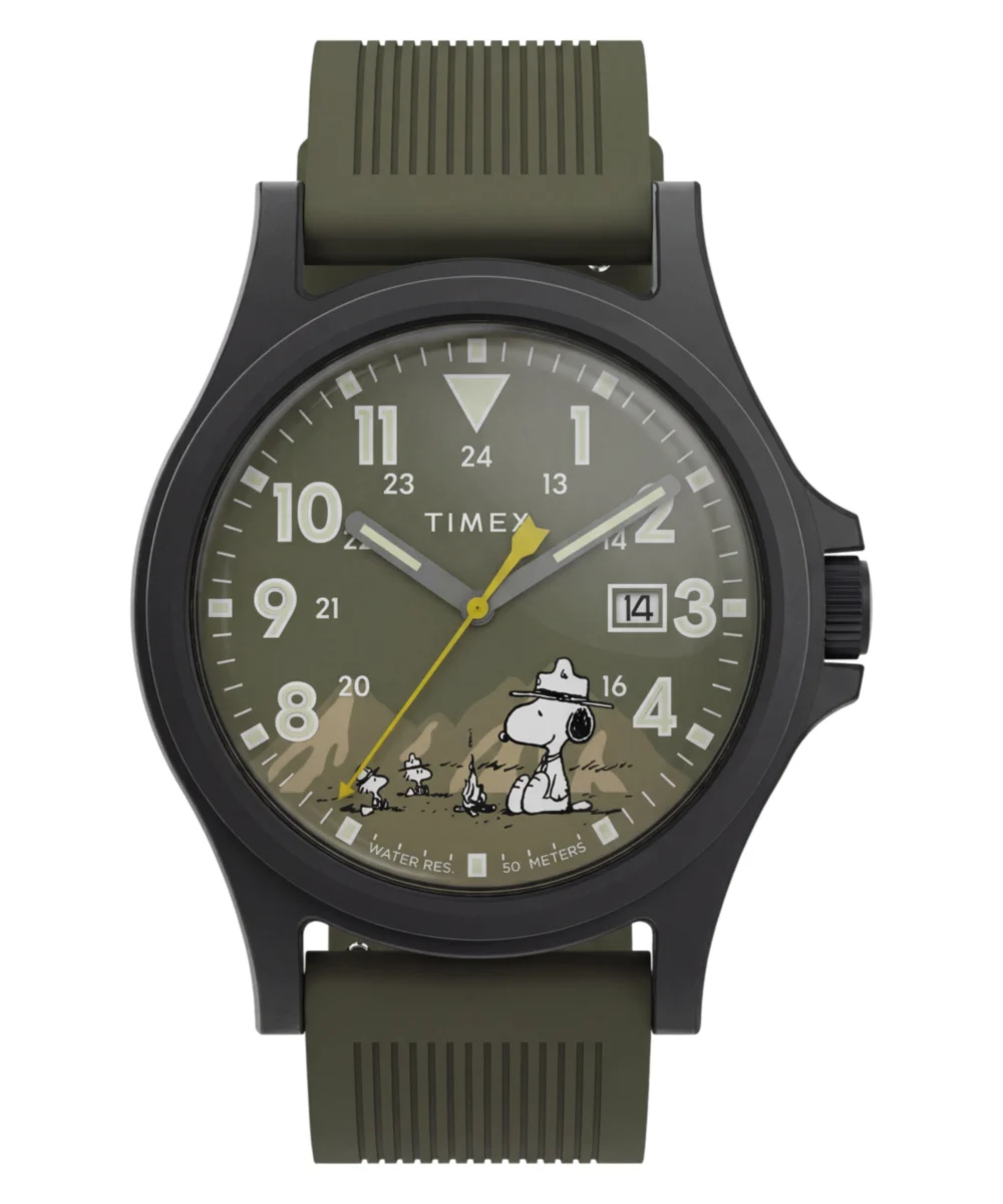 Timex Peanuts® x Expedition® Acadia 40mm Silicone Strap Watch TW2Y84600JT 40 mm kol saati
