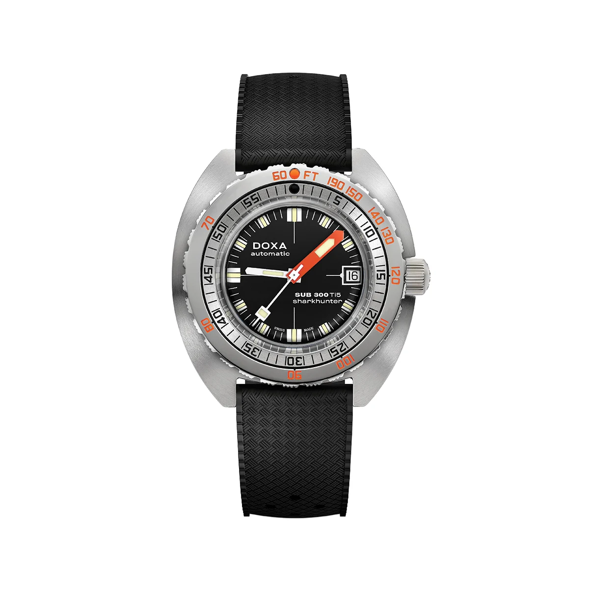 Doxa SUB 300 Ti5 42.5mm - Black on Rubber Strap 823.50.101.20 42.5 mm kol saati