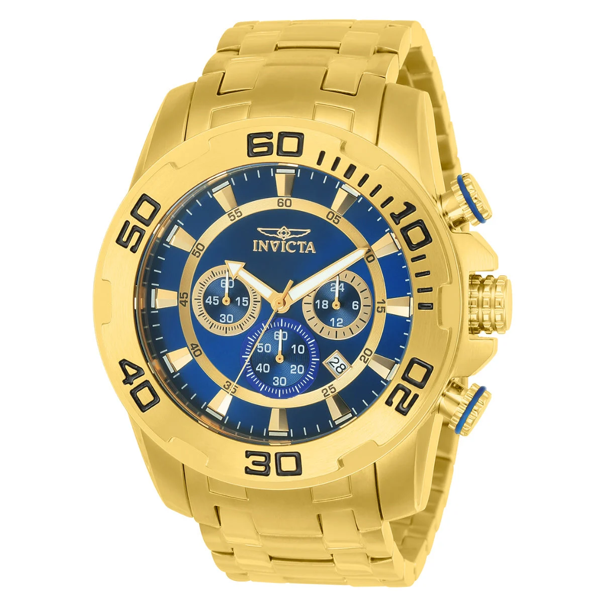 Invicta Pro Diver SCUBA Watch - 50mm. Gold (22321) 50 mm kol saati