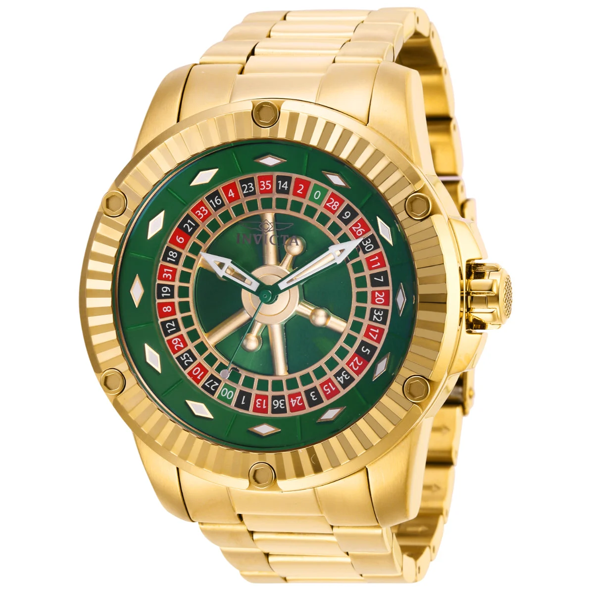Invicta Specialty Roulette Automatic Watch - 52mm, Gold (ZG-28710) 52 mm kol saati