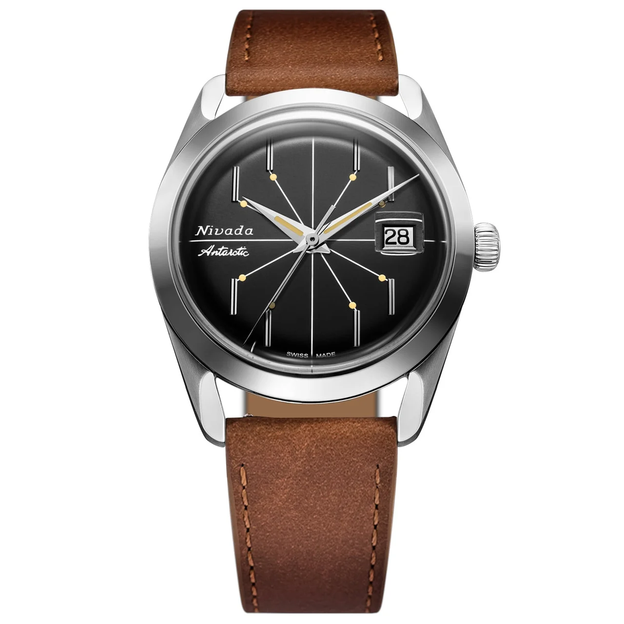 Nivada Grenchen Antarctic Spider Black 38mm 32072A16 38 mm kol saati