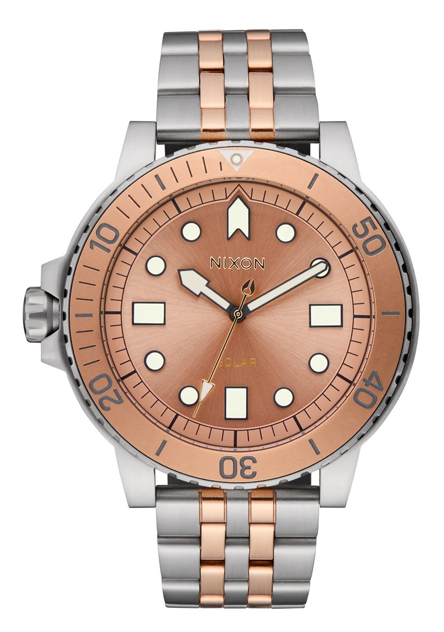 Nixon US Stinger 44 - Silver / Coral A1402-5339-00 44 mm kol saati