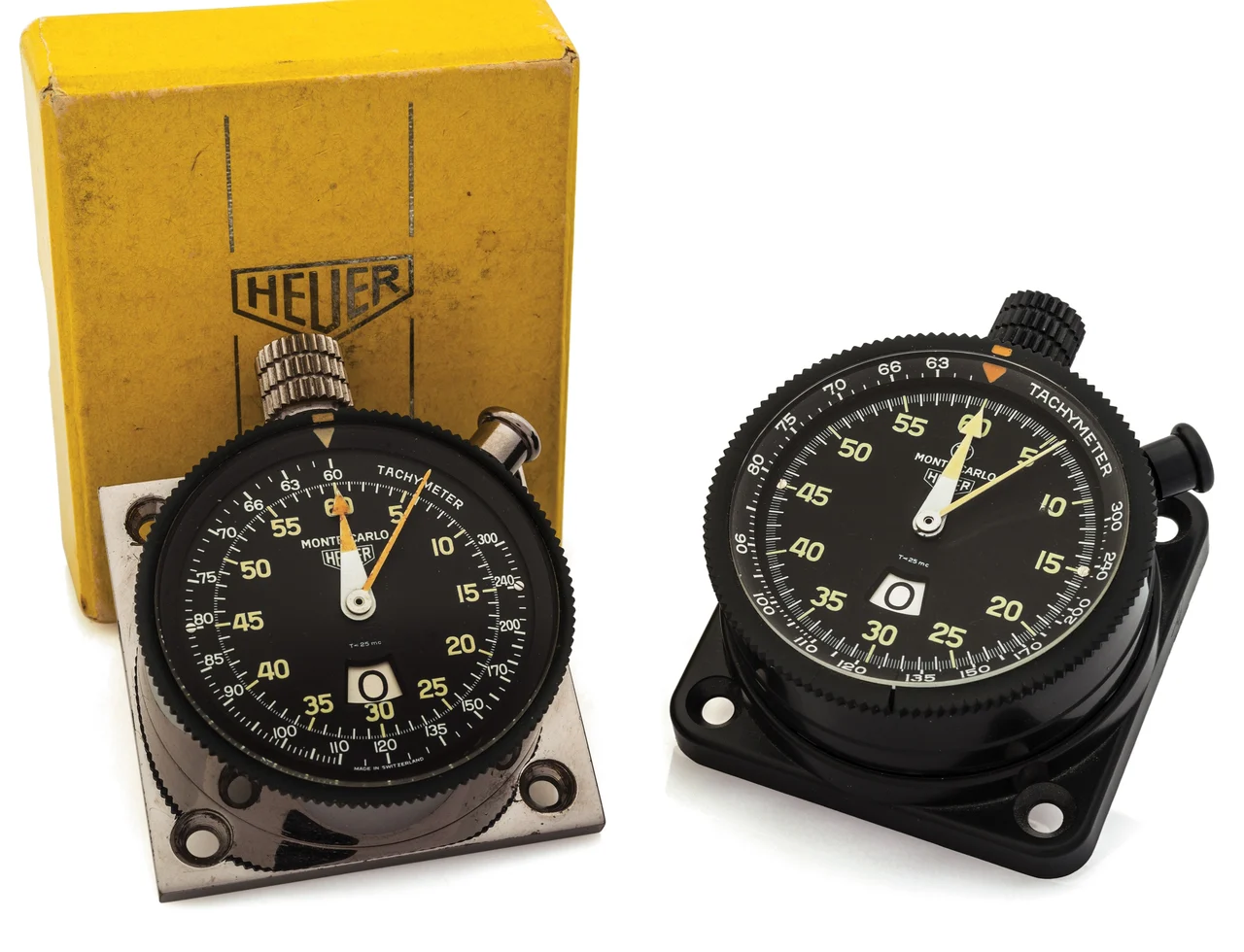 Heuer Pair Of Dashboard Monte-carlo Timers 16.8433/Ref. 18 kol saati