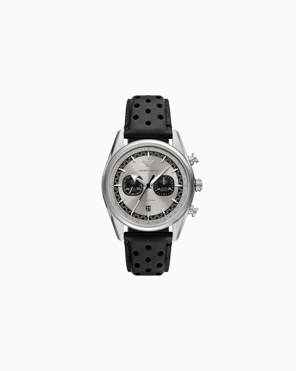 Emporio Armani Chronograph Black Leather Watch AR11677 42 mm kol saati