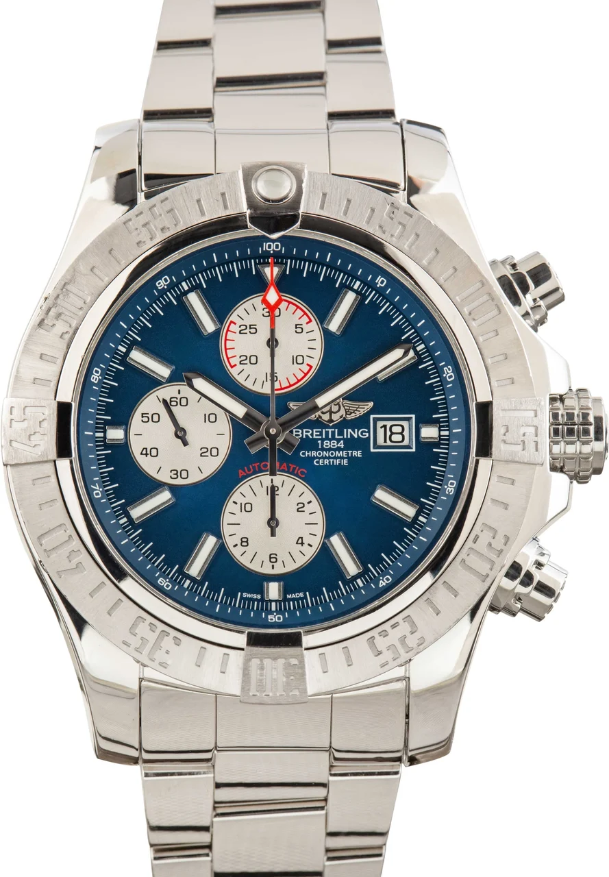 Breitling Super Avenger II Blue Dial A13371 48 mm kol saati