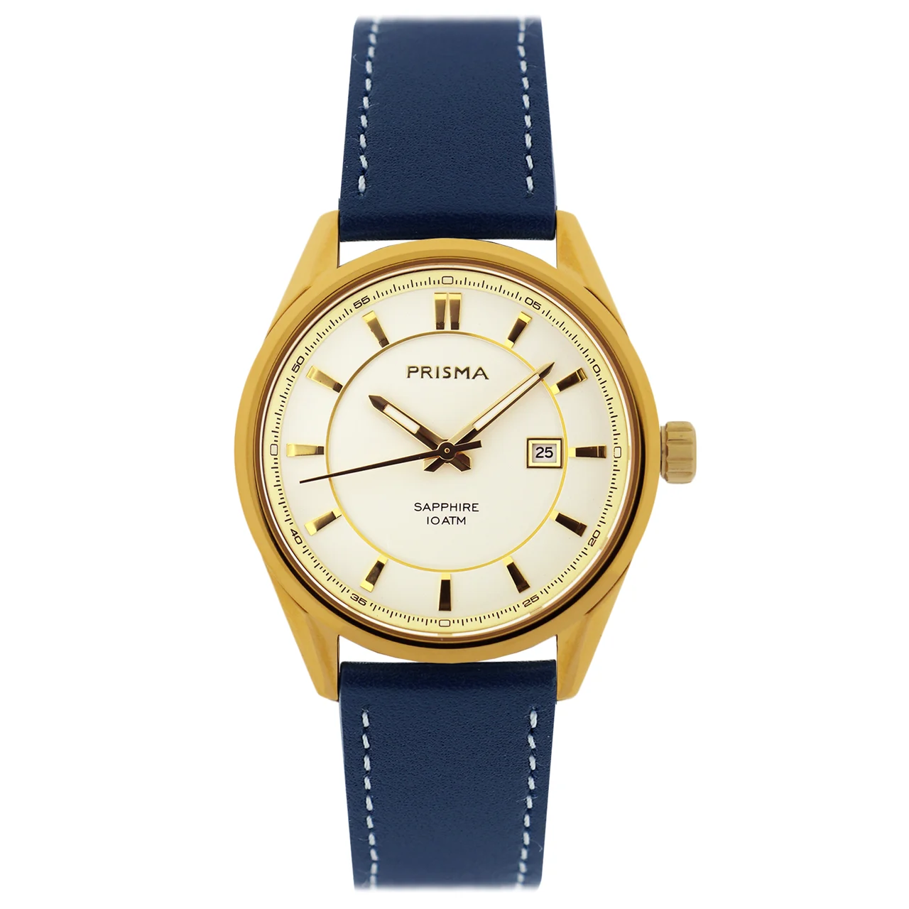 Prisma Decade Gold Men Watch Blue Leather Prisma P.2059 Decade Gold Men Watch Blue Leather 40 mm kol saati