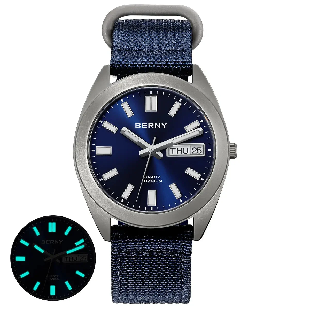 BERNY Men Quartz Titanium Dress Watch-T2567M T2567M-C kol saati