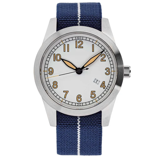 Islander USA Assembled Ameriquartz Field Watch with 40mm Stainless Steel Case and AR Sapph