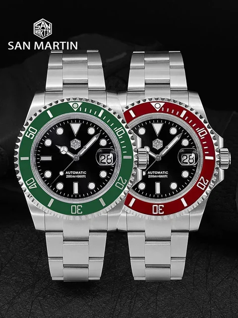 Tandorio San Martin SUB Diver Sn0019G 41mm Water Ghost PT5000 SW200 Automatic AR Sapphire
