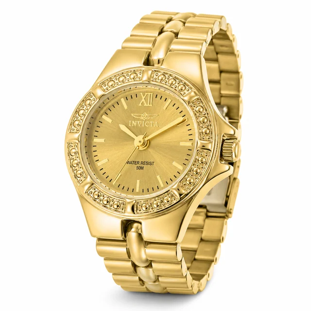 Invicta Wildflower Swiss Ronda 763 Caliber Watch - 21.5mm, Gold (0137) kol saati