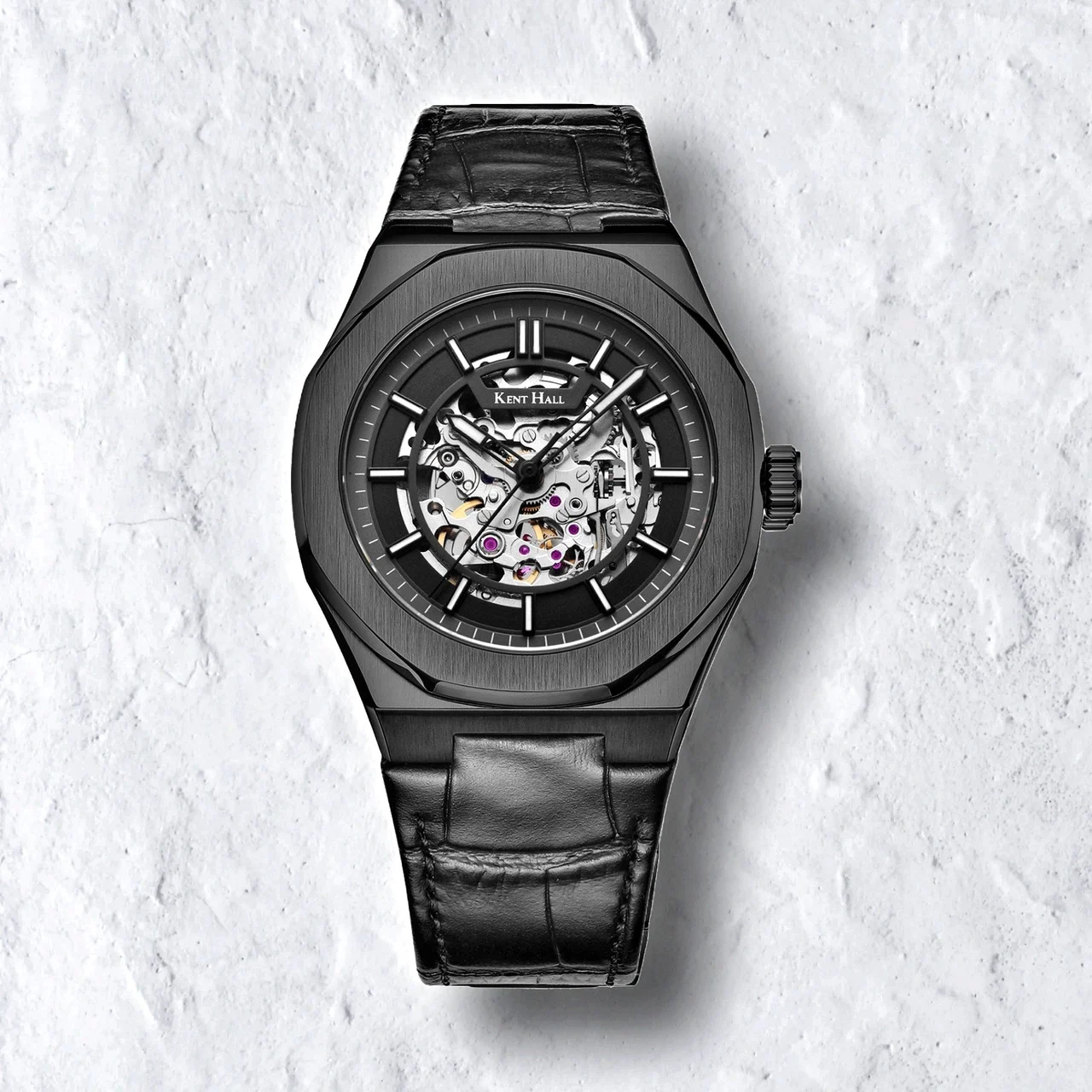 Raven Black Leather Raven - Black Leather 41 mm kol saati