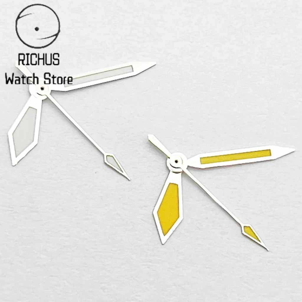 Tandorio RICHUS NH35 Silver Watch Hands Fit NH35 NH36 PT5000 ETA2836 2824 DG2813 3804 Miyota8215 8205 821A Movement Watch Accessories 14:200844304#Silver-Yellow 3 kol saati