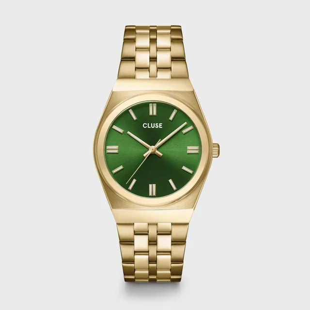 CLUSE Retro 70s Watch Steel, Forest Green, Gold Colour CW35105 kol saati