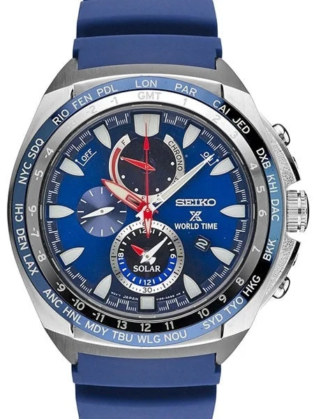Seiko Prospex Solar Power World Time, Chronograph, Alarm Watch #SSC489 44.5 mm kol saati