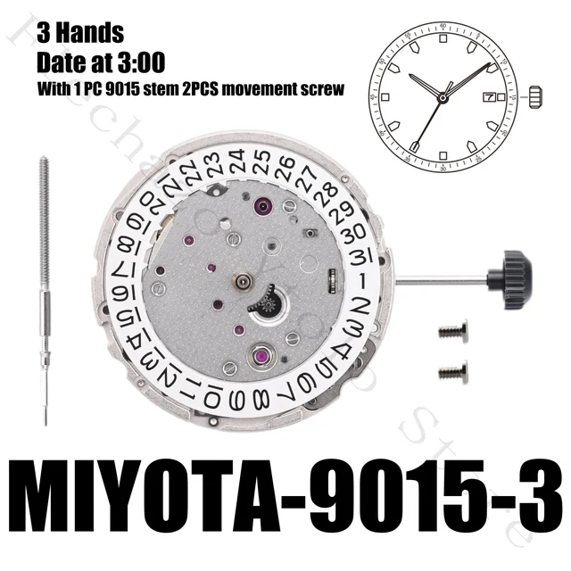 Tandorio Genuine 9015 Movement Japanese Miyota 9015 Movement 14:173#Date at 3 kol saati