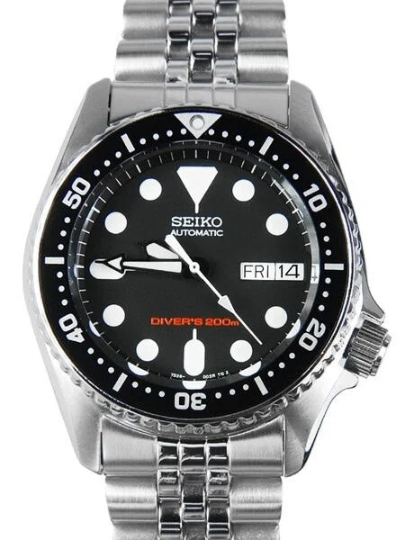 Seiko SCRATCH AND DENT - Black Automatic Dive Watch with Stainless Steel Bracelet #SKX013K2 SND003 kol saati